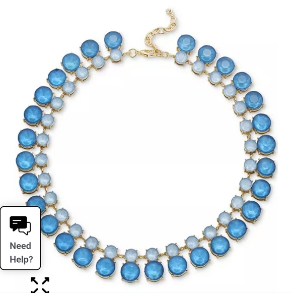 ON 34th Jewelry - On 34th Gold-Tone Color Crystal & Stone Collar Necklace, 16" + 2" extender New